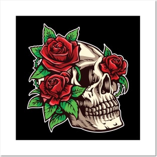 Skull Roses Posters and Art